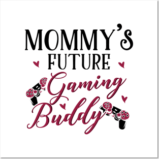 Gaming Mom and Baby Matching T-shirts Gift Posters and Art